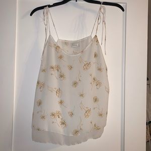 Gentle Fawn White Floral Shoulder Tie Tank